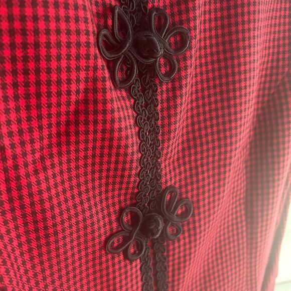 Jessica Howard Red and Black Houndstooth Jacket 12 - Picture 6 of 16